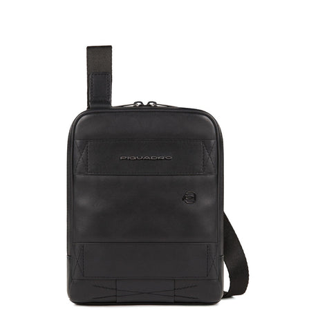 Piquadro, Obidos, Leather Crossbody Bag, Black, 17 x 22 x 5.00 cm, For Men - Feel You