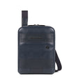 Piquadro, Obidos, Leather Crossbody Bag, Blue, 17 x 22 x 5.00 cm, For Men - Feel You