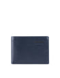 Piquadro, Obidos, Leather Wallet, Coin Holder, Blue, For Men - Feel You