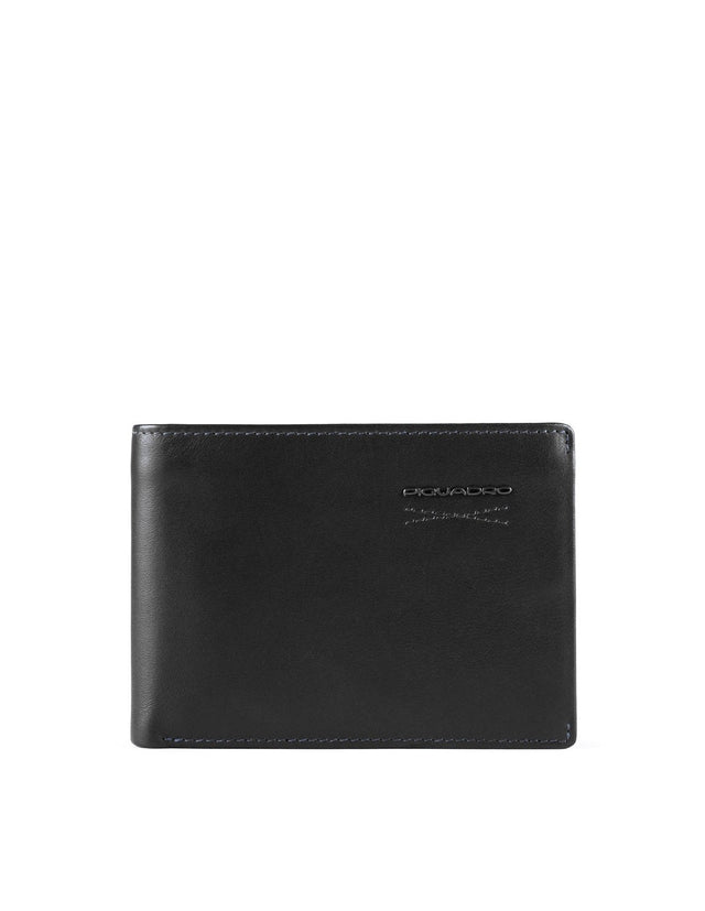 Piquadro, Obidos, Leather Wallet, Slim, PU257W110R-N, Black, For Men - Feel You
