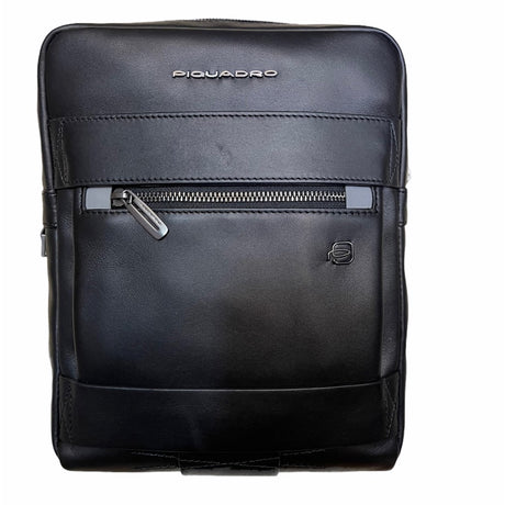 Piquadro, Obidos, Small, Leather Crossbody Bag, Black, 22 x 28 x 5 cm, For Men - Feel You