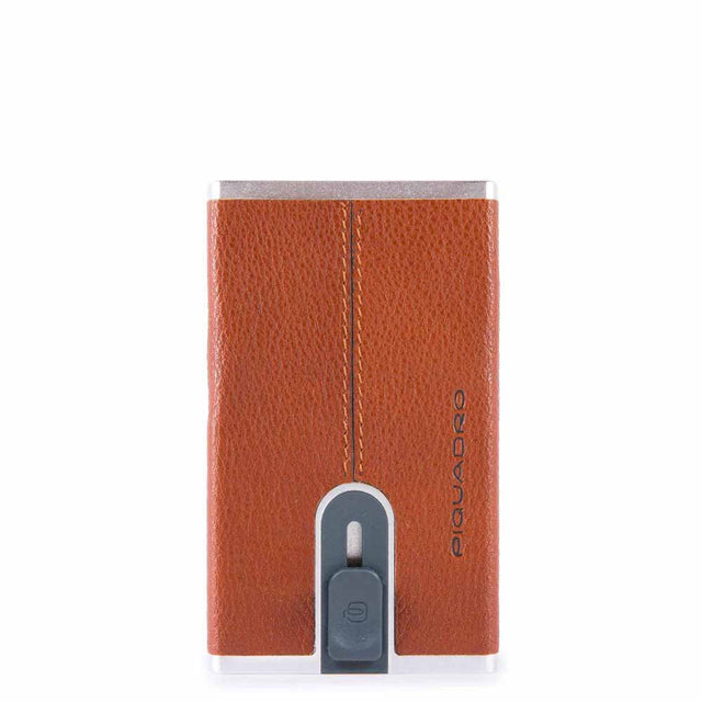 Piquadro, Piquadro, Leather Card Holder, Square Sliding System, Arancio, Unisex - Feel You