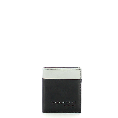 Piquadro, Piquadro, Leather Wallet, For Back And Credit Cards, Black, Gray, For Men - Feel You