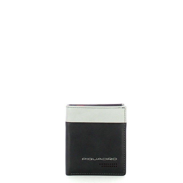 Piquadro, Piquadro, Leather Wallet, For Back And Credit Cards, Black, Gray, For Men - Feel You