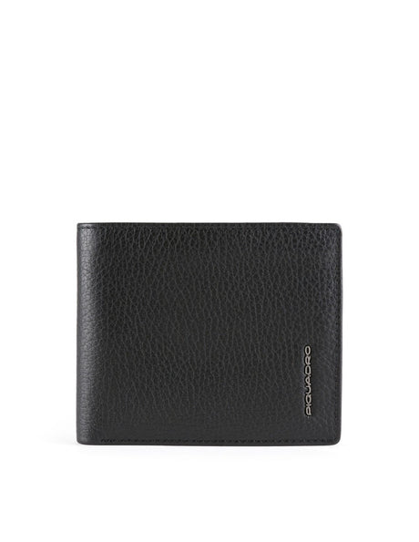 Piquadro, Piquadro, Leather Wallet, With Zipped Coin Pocket, Black, For Men - Feel You