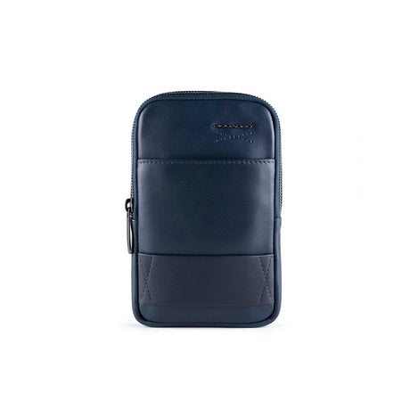 Piquadro, Piquadro, Phone Organizer, Leather Crossbody Bag, Blue, 18 x 12 x 2.50 cm, For Men - Feel You
