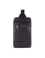 Piquadro, Tallin, Leather Bag, Mono Sling, Black, For Men, 20 x 33 x 5 cm - Feel You
