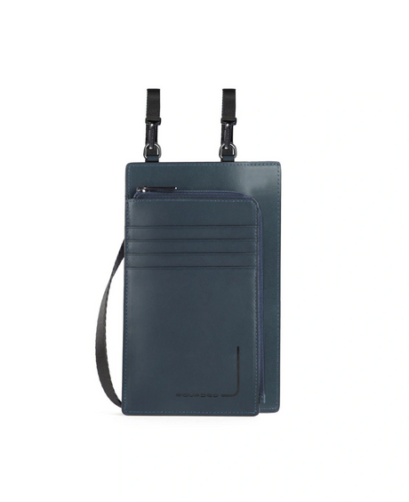 Piquadro, Tasche, Leather Crossbody Bag, Blue, 11.5 x 19 x 2 cm, For Men - Feel You