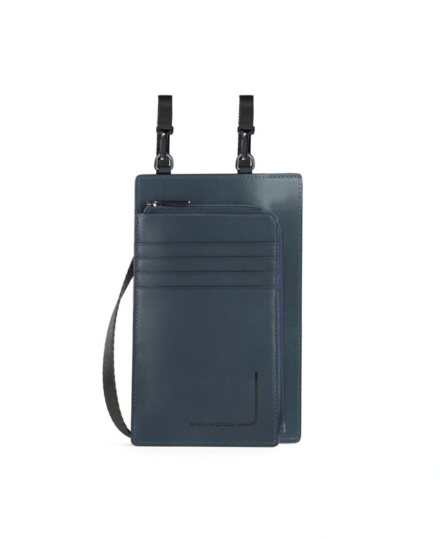 Piquadro, Tasche, Leather Crossbody Bag, Blue, 11.5 x 19 x 2 cm, For Men - Feel You