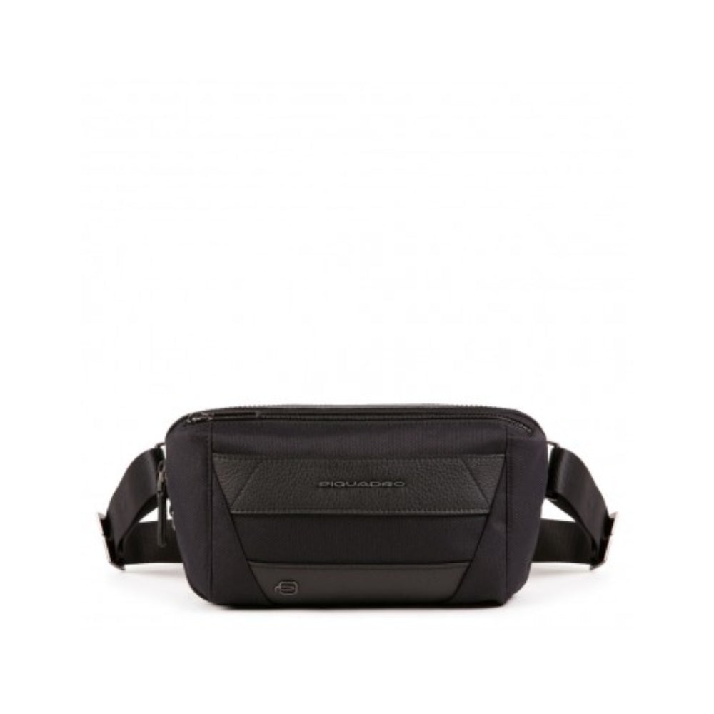 Piquadro, Trakai, Leather Fanny Pack, Black, 27 x 14.5 x 7.5 cm, For Men - Feel You