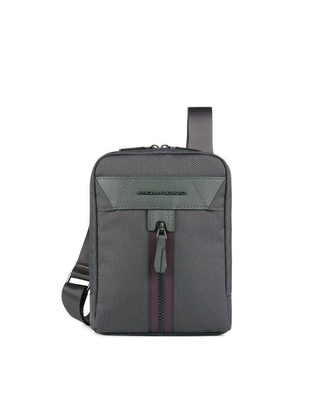 Piquadro, Trakai, Shoulder Bag, Textile Crossbody Bag, Green, 16 x 22 x 4 cm, For Men - Feel You