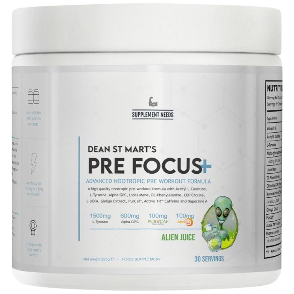 Pre Focus+ | with Stimulants & Nootropics - 225 грама - Feel You