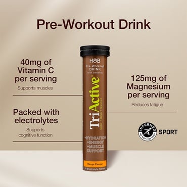 Pre-Workout Electrolyte Effervescent Mango 20 Tablets - Feel You