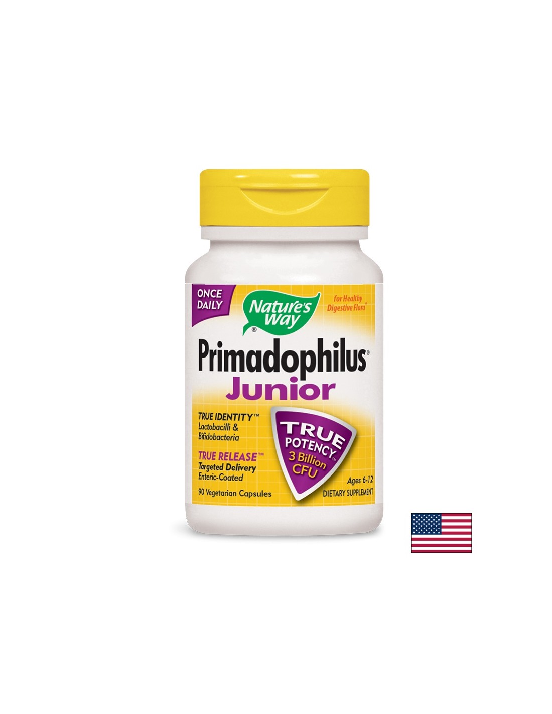 Primadophilus® Junior - Примадофилус® Джуниър 3 млрд. активни пробиотици, 90 капсули Nature’s Way - Feel You