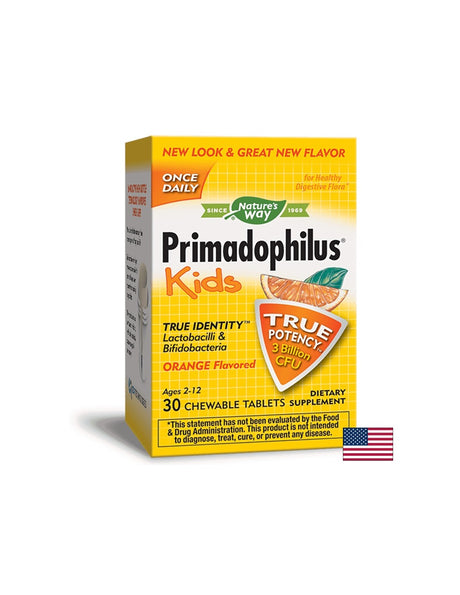 Primadophilus Kids - Примадофилус Кидс 3 млрд. активни пробиотици, 30 дъвчащи таблетки Nature’s Way - Feel You