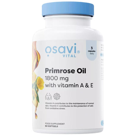 Primrose Oil 1800 mg | with Vitamin A & E - 90 Гел капсули - Feel You