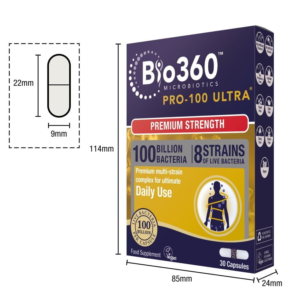 Пробиотик Pro-100 ULTRA (100 Billion Bacteria)  100млрд. 30 капсули NaturesAid - Feel You