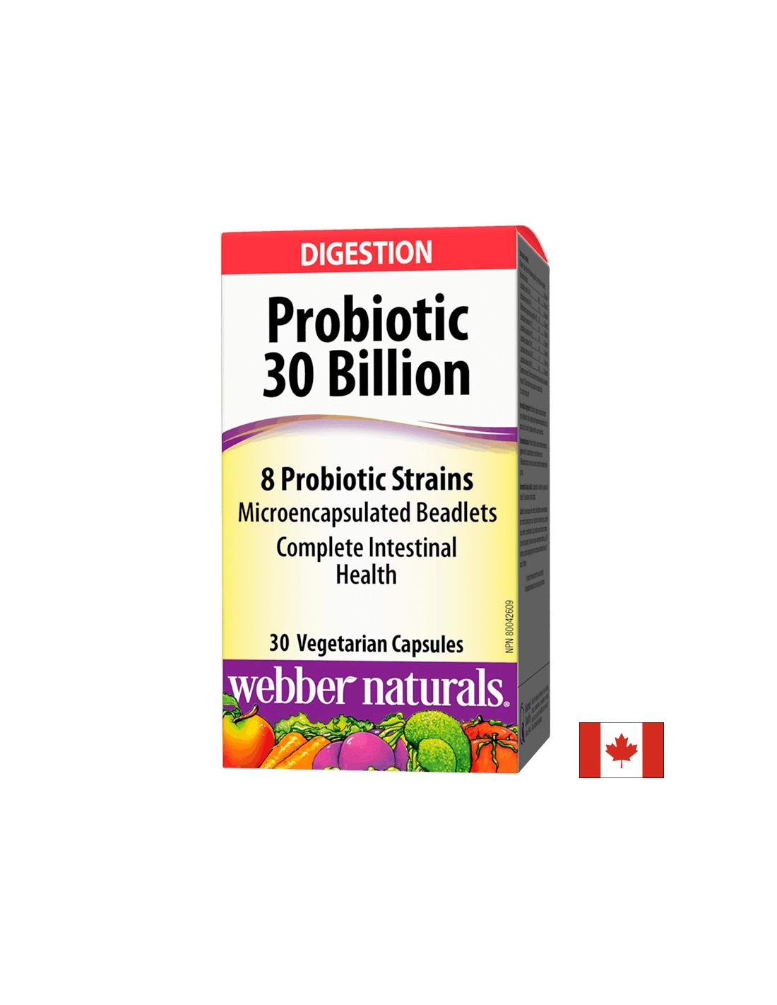Probiotic 30 billion / 8 Probiotic Strains / Пробиотик, 30 млрд. активни пробиотици, 8 пробиотични щама, 30 капсули Webber Naturals - Feel You