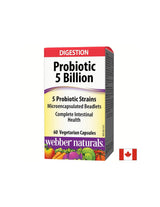 Probiotic/ Пробиотик 5 щама, 5 млрд. активни пробиотици х 60 капсули Webber Naturals - Feel You