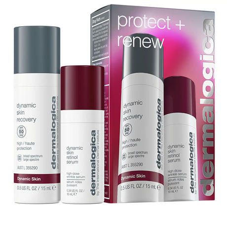 Protect + Renew Set Dermalogica: Dynamic Skin, Retinol, Anti-Wrinkle, Serum, For Face, 10 ml + Dynamic Skin, Retinol, Anti-Wrinkle, Serum, For Face, SPF 50, 15 ml - Feel You