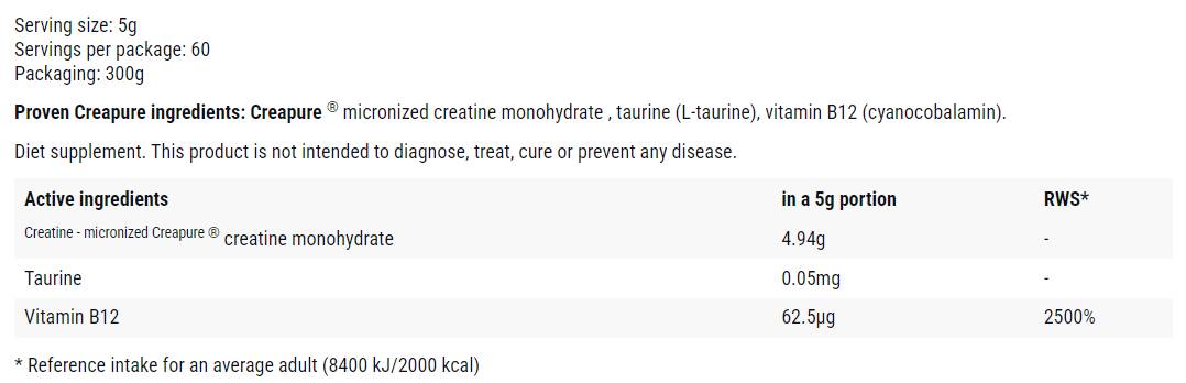 Proven Creatine | Creapure® Powder - 300 грама - Feel You