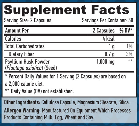 Psyllium Husk 500mg / 100 vcaps - Feel You