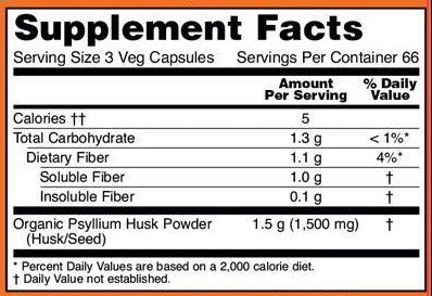 Psyllium Husk Caps 500 mg / 500 Caps - Feel You