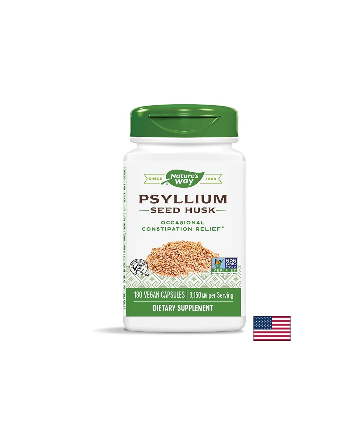 Psyllium Husks 525 mg - 180 капсули - Feel You