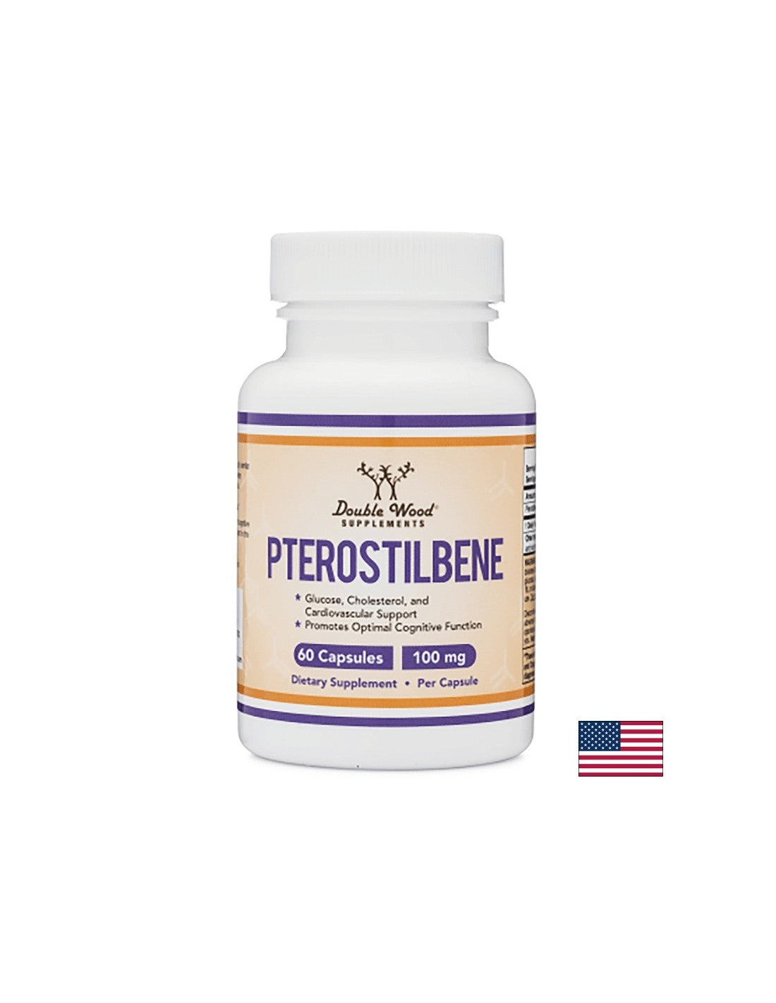 Pterostilbene/ Птеростилбен, 100 mg, 60 капсули Double Wood - Feel You