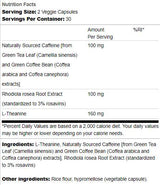 Pure Energy | Natural Caffeine, Rhodiola and L-Theanine 60 капсули - Feel You