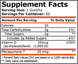 Pure Nutrition - VITAMIN D-3 & K-2 - 60 дъвчащи дражета - Feel You