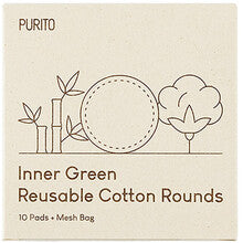 Purito - Inner Green Reusable Cotton Rounds 10 pcs - Feel You