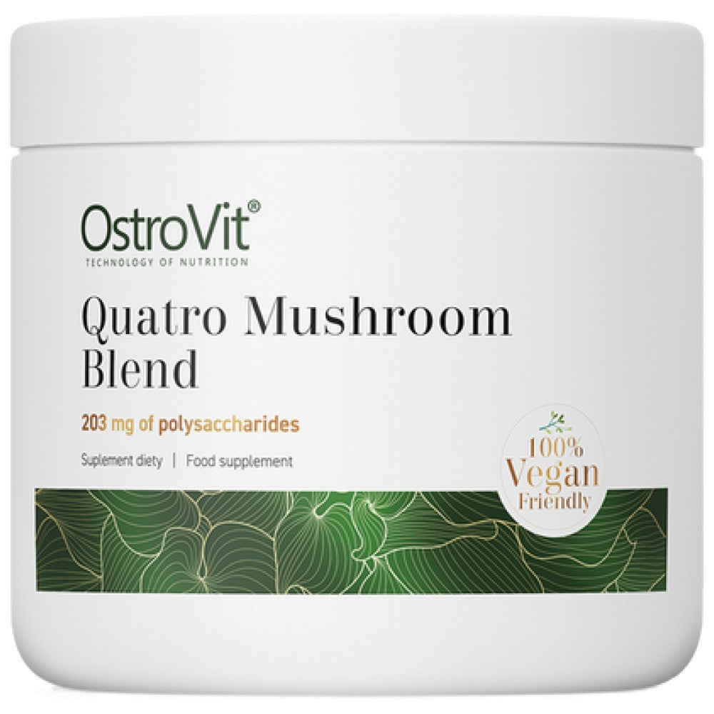 Quatro Mushroom Blend Powder | Lion&#39;s Mane ~ Reishi ~ Cordyceps ~ Chaga 100 грама - Feel You