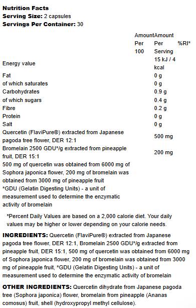 Quercetin with Bromelain - 60 капсули - Feel You
