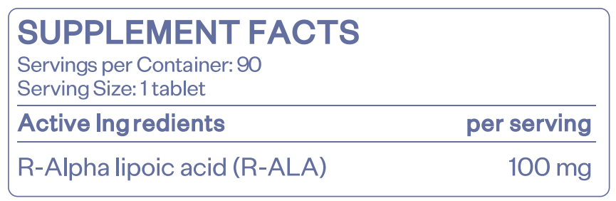 HS LABS - R - ALPHA LIPOIC ACID - 100 mg - 90 tablets