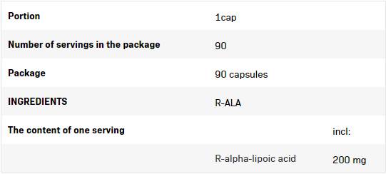 R-ALA | R-Alpha Lipoic Acid 200 mg - 90 капсули - Feel You