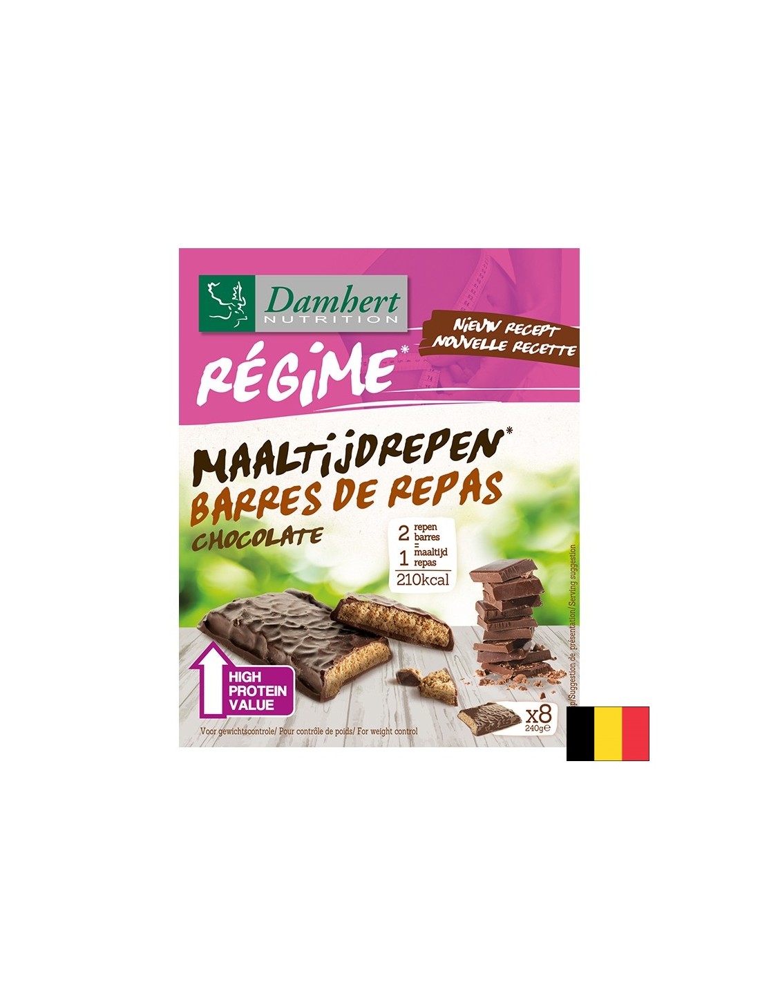 Шоколадови протеинови барчета Régime, 8 броя - Feel You