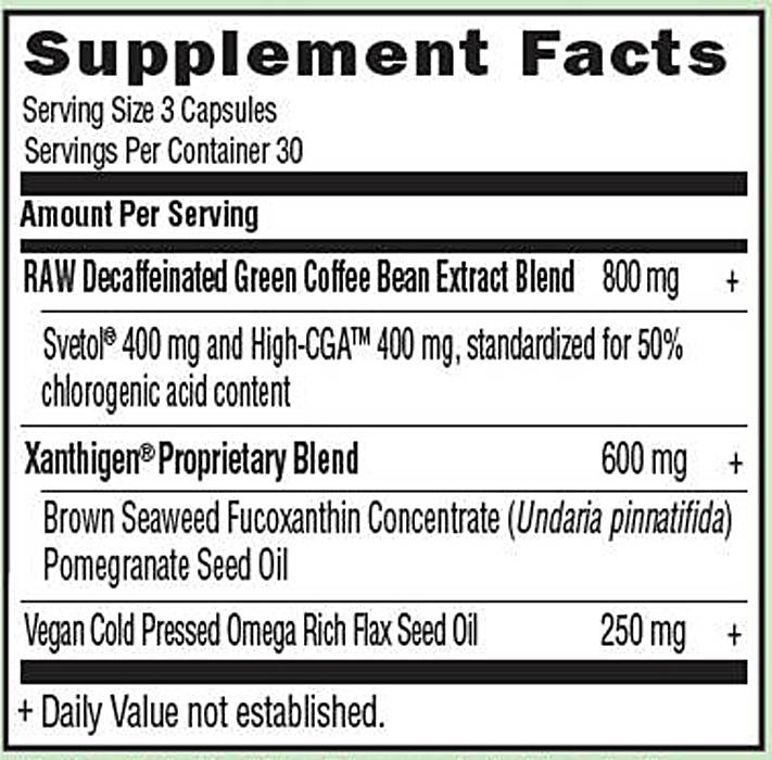 RAW Concentrated Fucoxanthin / RAW Green Coffee Bean Extract - 90 капсули - Feel You