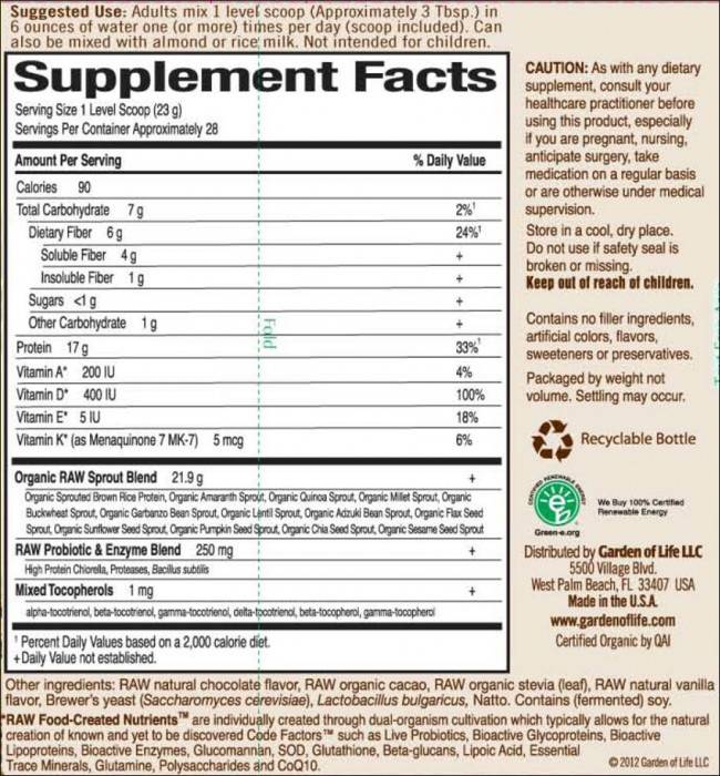 RAW Protein / Beyond Organic Protein Formula / Chocolate - 700 грама - Feel You