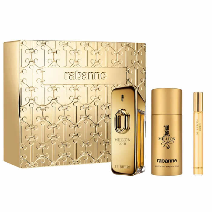 Rabanne Million Gold Eau de Parfum Intense Spray 100ml Set 3 Pieces - Feel You
