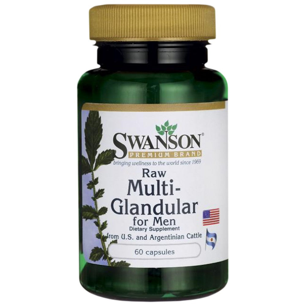 Raw Multi-Glandular For Men 450 mg 60 капсули Swanson - Топ Цена