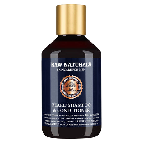 Raw Naturals, Beard Shampoo & Conditioner, 100% vegan, Beard Shampoo, Softness, 250 ml - Feel You