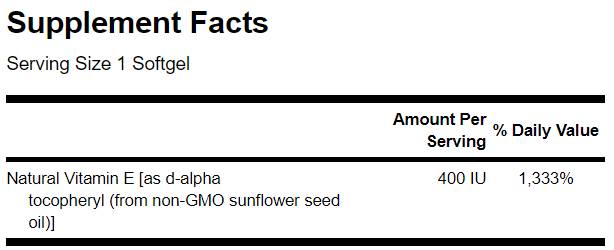 Real Food E from Non-GMO Sunflower Oil 60 Гел капсули - Feel You
