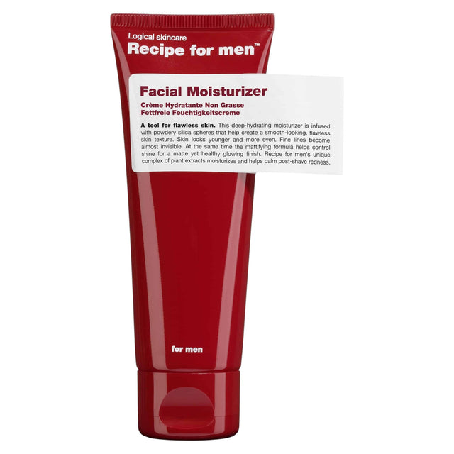 Recipe For Men, Facial Moisturizer, Deep Hydration, Cream, For Face, 75 ml - Feel You