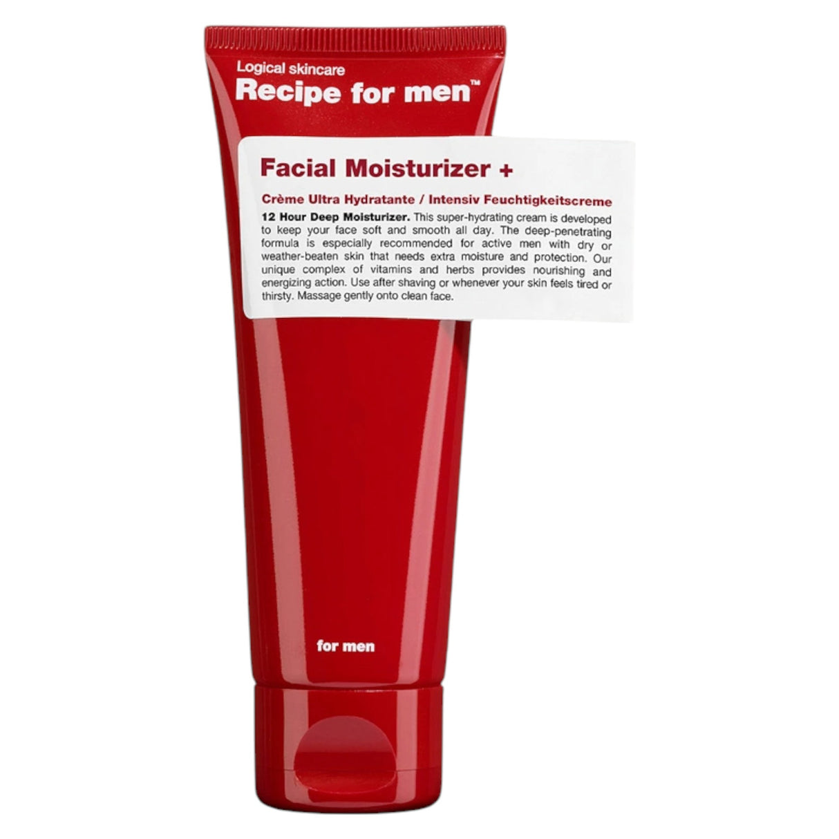 Recipe For Men, Facial Moisturizer +, Hydrating, Cream, For Face, 75 ml - Feel You