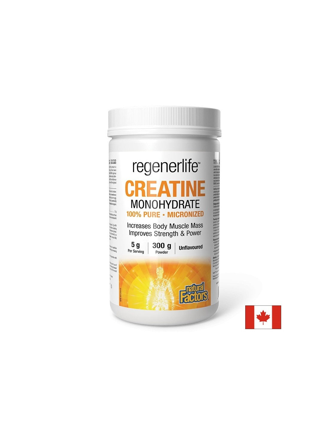 Креатин монохидрат (микронизиран) Regenerlife™ - Сила, издръжливост и мускулна ефективност, 5000 mg х 300 g прах - Feel You