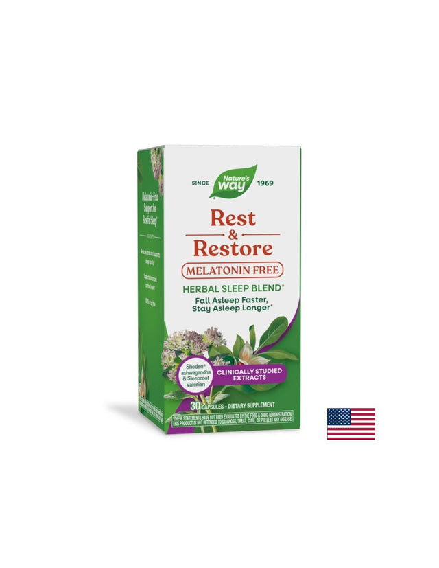 Rest & Restore – Билкова формула за сън с валериана и ашваганда, 30 капсули - Feel You