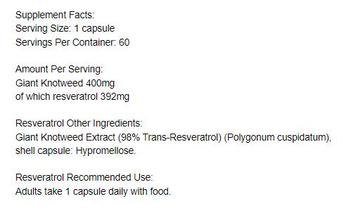 Resveratrol 400 mg - 60 капсули - Feel You