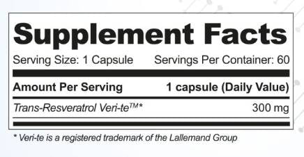 Resveratrol Veri-te™ 300 mg - 60 капсули - Feel You