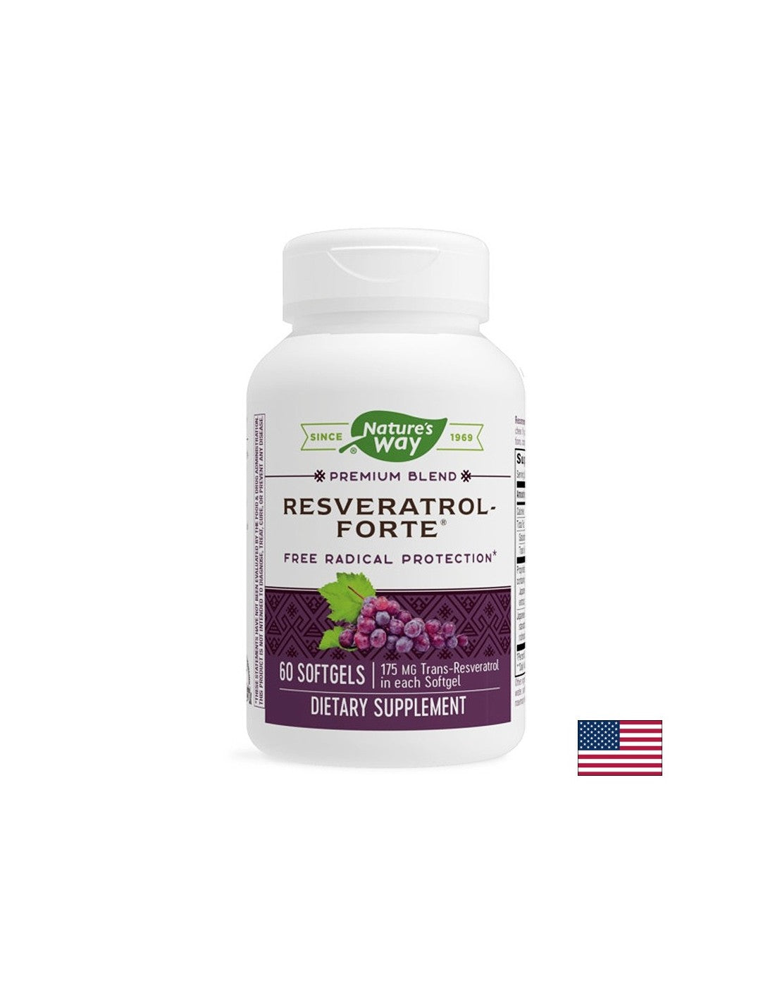 Resveratrol forte - Ресвератрол форте 450 mg, 60 софтгел капсули Nature’s Way - Feel You